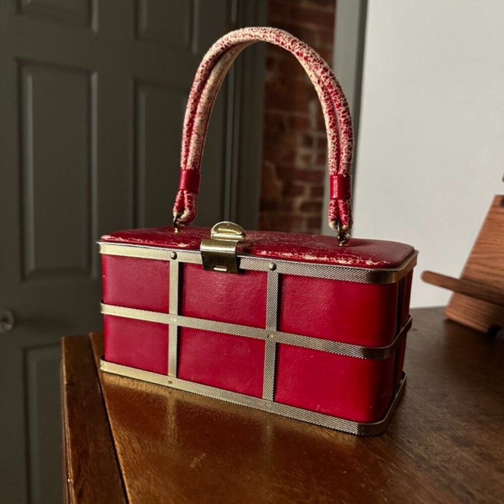Vintage  Etra MCM cage handbag, red (1950s)
